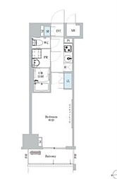 都営浅草線 蔵前駅 徒歩6分の賃貸マンション 7階1Kの間取り