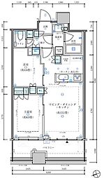 都営大江戸線 勝どき駅 徒歩2分の賃貸マンション 49階2LDKの間取り