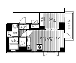 東京メトロ東西線 門前仲町駅 徒歩4分の賃貸マンション 8階1DKの間取り