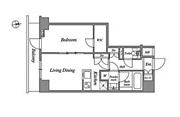 東京メトロ東西線 神楽坂駅 徒歩5分の賃貸マンション 1階1LDKの間取り
