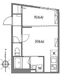 東京メトロ東西線 早稲田駅 徒歩3分の賃貸マンション 4階1DKの間取り