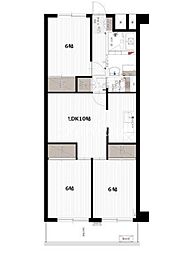 東京メトロ東西線 西葛西駅 徒歩12分の賃貸マンション 1階3LDKの間取り