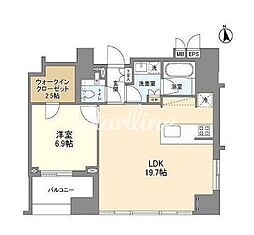 東京メトロ南北線 麻布十番駅 徒歩4分の賃貸マンション 16階1LDKの間取り