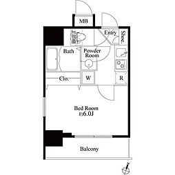 JR中央線 神田駅 徒歩5分の賃貸マンション 4階1Kの間取り