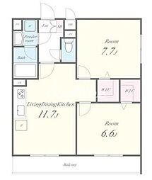 JR常磐線 南千住駅 徒歩8分の賃貸アパート 3階2LDKの間取り