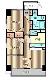 JR山手線 恵比寿駅 徒歩9分の賃貸マンション 8階2LDKの間取り