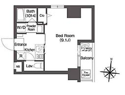都営新宿線 菊川駅 徒歩9分の賃貸マンション 6階1Kの間取り