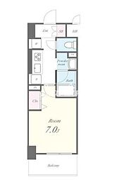 都電荒川線 荒川区役所前駅 徒歩10分の賃貸マンション 2階1Kの間取り