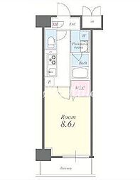 都営新宿線 浜町駅 徒歩13分の賃貸マンション 7階1Kの間取り