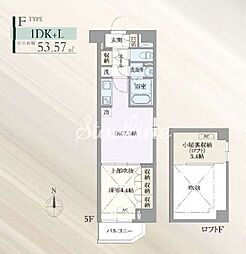 JR総武線 信濃町駅 徒歩8分の賃貸マンション 5階1LDKの間取り