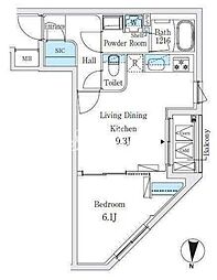 東武亀戸線 亀戸駅 徒歩6分の賃貸マンション 1階1LDKの間取り