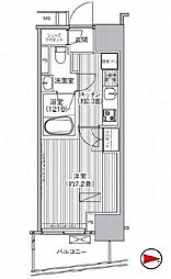 東京メトロ千代田線 新御茶ノ水駅 徒歩4分の賃貸マンション 12階1Kの間取り