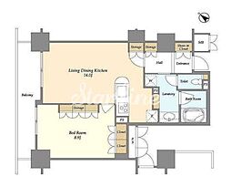 東急池上線 大崎広小路駅 徒歩5分の賃貸マンション 3階1LDKの間取り