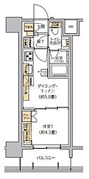 JR山手線 田町駅 徒歩16分の賃貸マンション 5階1DKの間取り
