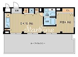 東急目黒線 不動前駅 徒歩4分の賃貸マンション 5階ワンルームの間取り