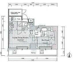 JR総武線 亀戸駅 徒歩11分の賃貸マンション 9階1LDKの間取り