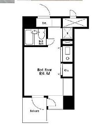 JR京浜東北・根岸線 大井町駅 徒歩4分の賃貸マンション 4階ワンルームの間取り