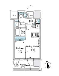 東武伊勢崎線 浅草駅 徒歩9分の賃貸マンション 5階1DKの間取り