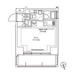 都営浅草線 中延駅 徒歩1分の賃貸マンション 10階ワンルームの間取り