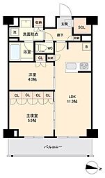 JR総武線 錦糸町駅 徒歩10分の賃貸マンション 5階2LDKの間取り