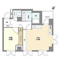 東京メトロ銀座線 虎ノ門駅 徒歩4分の賃貸マンション 2階1LDKの間取り