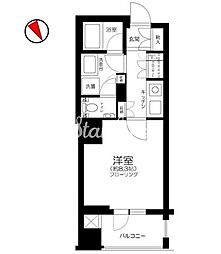 東京メトロ有楽町線 新富町駅 徒歩5分の賃貸マンション 3階1Kの間取り