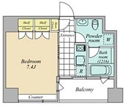 都営新宿線 小川町駅 徒歩5分の賃貸マンション 10階1Kの間取り
