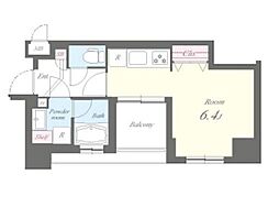 エリートタウン日本橋 5階ワンルームの間取り