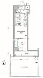 都営新宿線 森下駅 徒歩5分の賃貸マンション 1階1DKの間取り