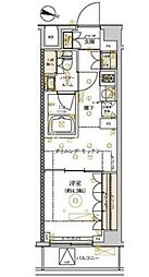 東急目黒線 西小山駅 徒歩10分の賃貸マンション 3階1DKの間取り