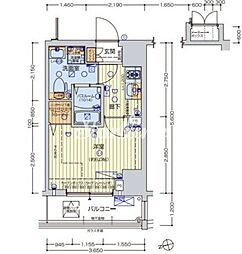 JR山手線 五反田駅 徒歩7分の賃貸マンション 3階1Kの間取り