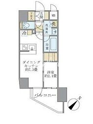 京成本線 京成町屋駅 徒歩4分の賃貸マンション 5階1DKの間取り