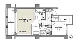 東京メトロ南北線 麻布十番駅 徒歩8分の賃貸マンション 2階1LDKの間取り