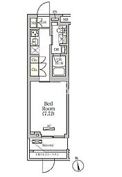 京急本線 新馬場駅 徒歩4分の賃貸マンション 5階1Kの間取り