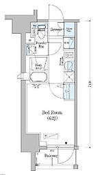 京急本線 新馬場駅 徒歩2分の賃貸マンション 6階1Kの間取り