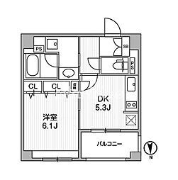 都営浅草線 三田駅 徒歩5分の賃貸マンション 11階1LDKの間取り