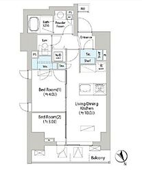 JR総武線 浅草橋駅 徒歩3分の賃貸マンション 7階2LDKの間取り