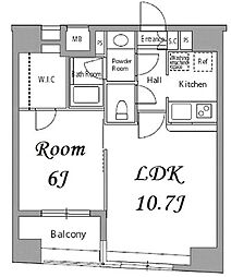 東京メトロ日比谷線 小伝馬町駅 徒歩4分の賃貸マンション 7階1LDKの間取り