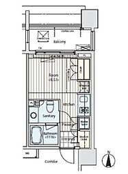 東急池上線 蒲田駅 徒歩4分の賃貸マンション 12階ワンルームの間取り