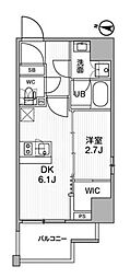 東京メトロ東西線 木場駅 徒歩6分の賃貸マンション 5階1DKの間取り