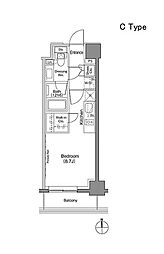 東京メトロ日比谷線 仲御徒町駅 徒歩3分の賃貸マンション 2階ワンルームの間取り