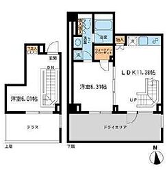 東京メトロ南北線 白金高輪駅 徒歩8分の賃貸マンション 1階2LDKの間取り