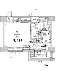 京急空港線 大鳥居駅 徒歩9分の賃貸マンション 6階ワンルームの間取り