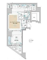 都営浅草線 東日本橋駅 徒歩4分の賃貸マンション 7階1LDKの間取り