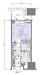 東京メトロ南北線 六本木一丁目駅 徒歩1分の賃貸マンション 6階1Kの間取り