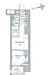 都営浅草線 戸越駅 徒歩4分の賃貸マンション 7階1DKの間取り