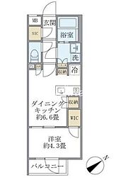 東京メトロ東西線 早稲田駅 徒歩7分の賃貸マンション 2階1DKの間取り
