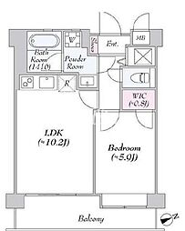 JR山手線 田町駅 徒歩9分の賃貸マンション 11階1LDKの間取り