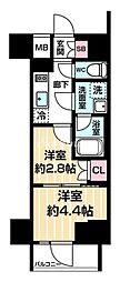 東京メトロ日比谷線 南千住駅 徒歩5分の賃貸マンション 10階2Kの間取り