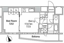京急本線 京急蒲田駅 徒歩3分の賃貸マンション 15階1DKの間取り